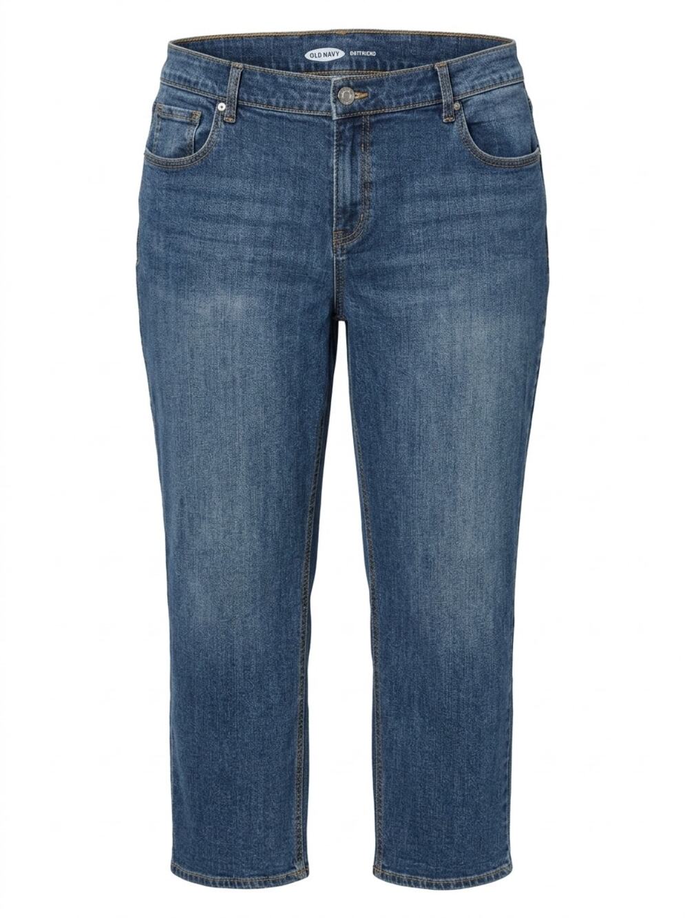Old Navy Boyfriend Blue Denim Stretch Straight Leg Jeans Women Size 18